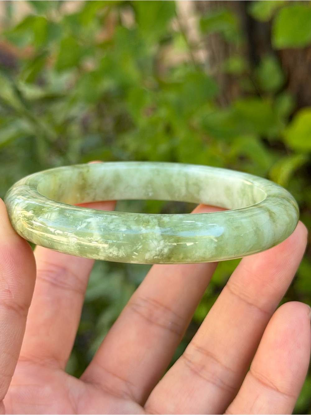 60mm inner diameter green xiuyu jade bangle 1865